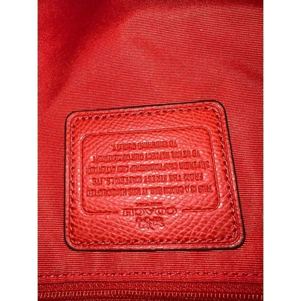 🔥🎁NWT! Coach Zip Top Tote Handbag Crossgrain Leather Carmine F36632 Msrp:$295